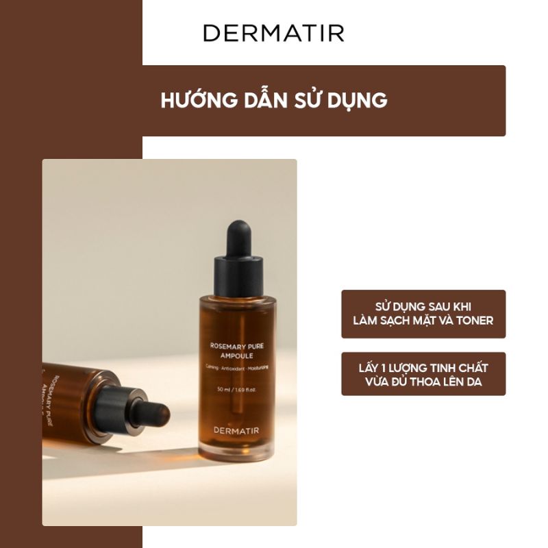 Tinh Chất Dermatir Rosemary Pure Ampoule Dưỡng Ẩm, Ngừa Lão Hoá 50ml