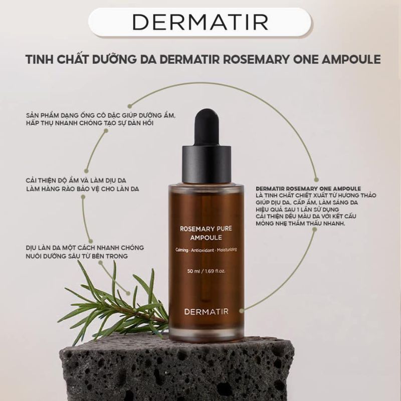 Tinh Chất Dermatir Rosemary Pure Ampoule Dưỡng Ẩm, Ngừa Lão Hoá 50ml