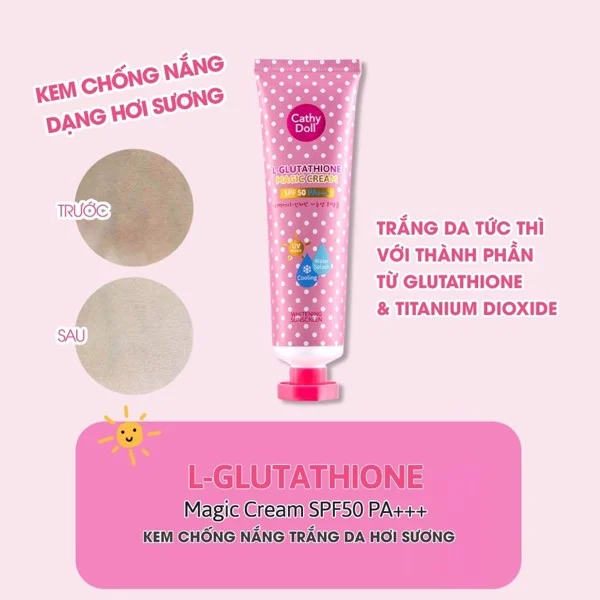 Kem Chống Nắng Cathy Doll Magic Làm Trắng Da SPF50 PA+++ 138ml