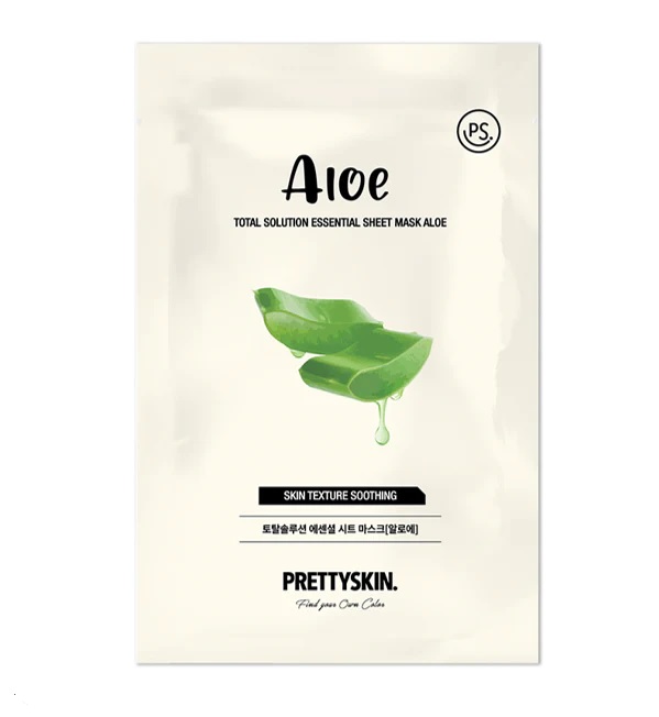 Mặt Nạ Giấy Prettyskin Total Solution Essential Sheet Mask Aloe - Lô Hội