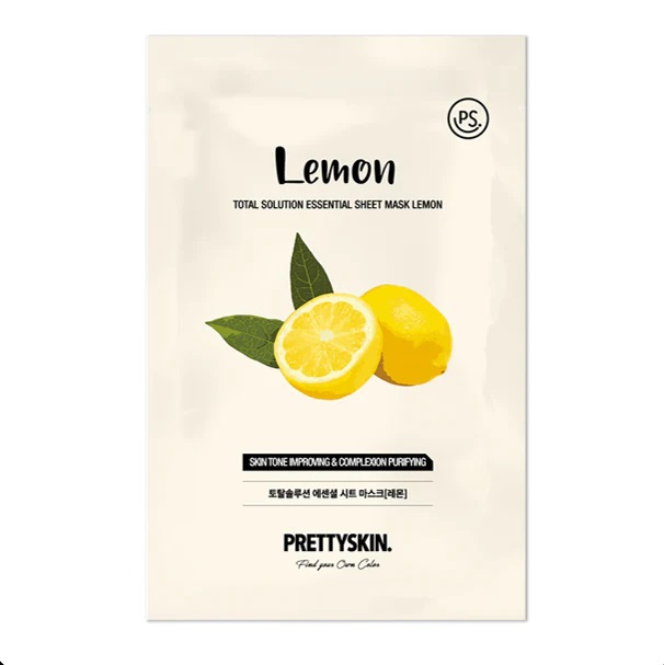 Mặt Nạ Giấy Prettyskin Total Solution Essential Sheet Mask Lemon - Chanh