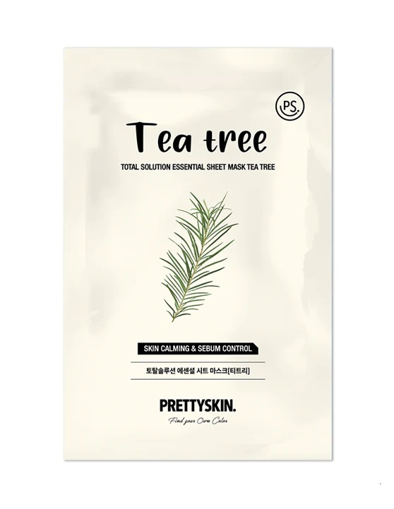 Mặt Nạ Giấy Prettyskin Total Solution Essential Sheet Mask Tea Tree - Tràm Trà