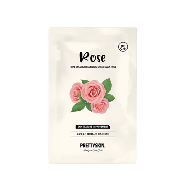 Mặt Nạ Giấy Prettyskin Total Solution Essential Sheet Mask Rose - Hoa Hồng