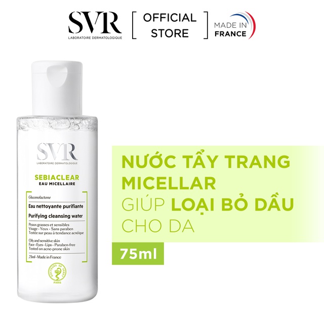 Nước Tẩy Trang SVR Cho Da Dầu, Nhạy Cảm Sebiaclear Eau Micellaire 75ml