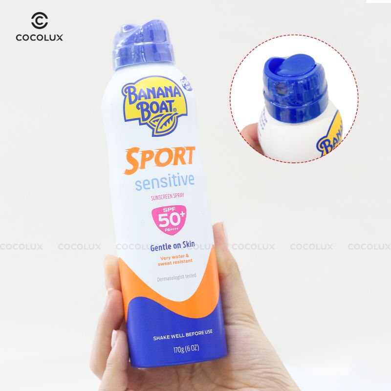 Xịt Chống Nắng Banana Boat Sport Sensitive SPF50 170g