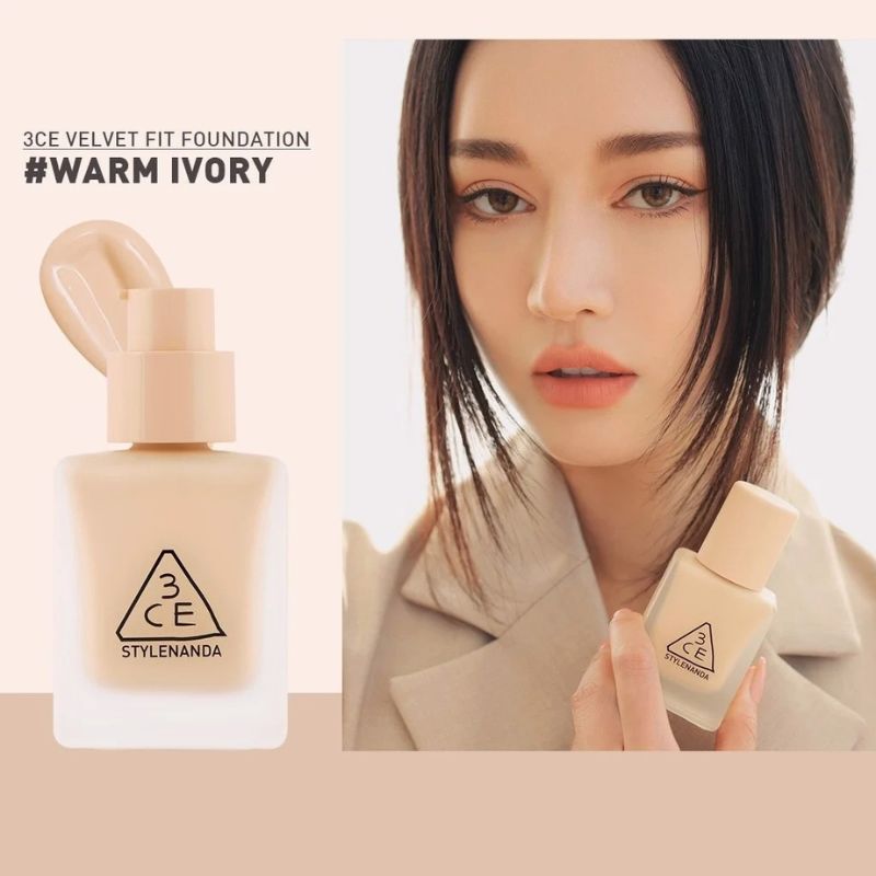 Kem Nền 3CE Velvet Fit Foundation Mịn Lì 30g  - WARM IVORY