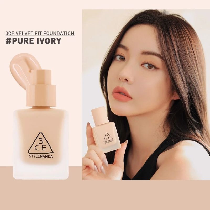Kem Nền 3CE Velvet Fit Foundation Mịn Lì 30g - PURE IVORY