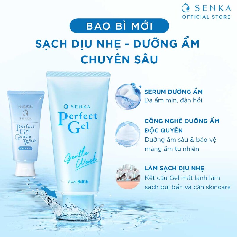 Gel Rửa Mặt Senka Dịu Nhẹ Cho Da Khô & Nhạy Cảm 100g