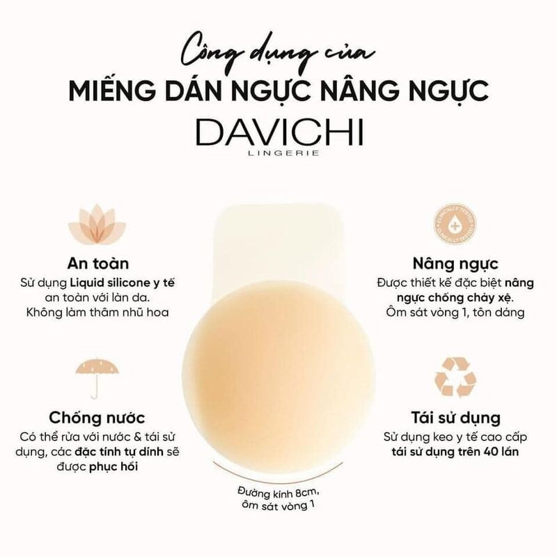Miếng Dán Ngực Davichi Nâng Ngực (1 Cặp)