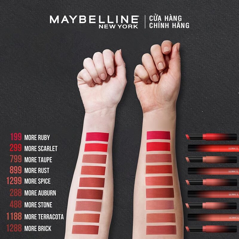 Son Lì Maybelline Mịn Môi Siêu Nhẹ 1.7g - 1188 Đồng Ánh Cam