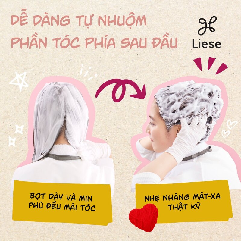 Bọt Kem Nhuộm Tóc Liese Màu Nâu Cam Đất