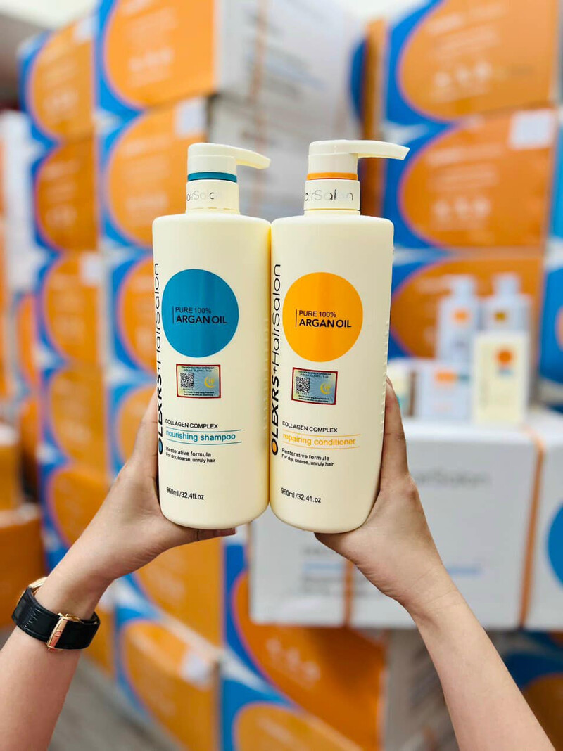 Bộ Sản Phẩm Dầu Gội Và Xả Olexrs Hair Salon Ngăn Ngừa Rụng Tóc 960ml