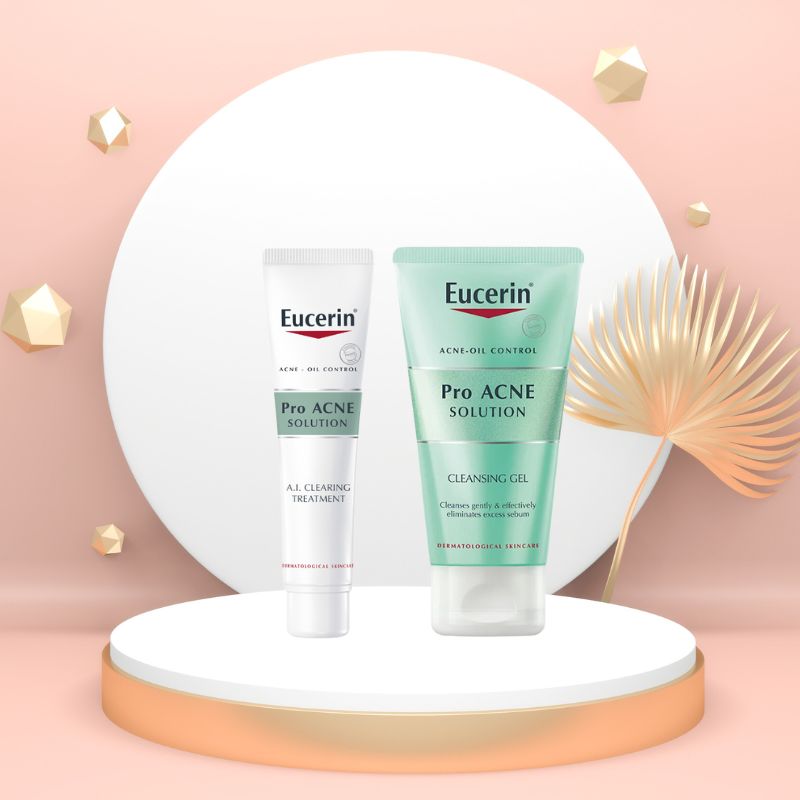 Bộ sản phẩm Eucerin gel rửa mặt dịu nhẹ cho da mụn 75ml và gel giúp giảm mụn 40ml