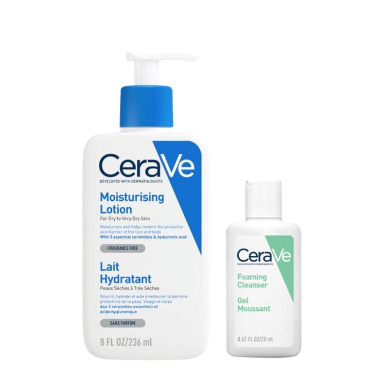 Sữa Dưỡng Thể Cerave Dưỡng Ẩm Cho Da Thường - Da Khô 236ml Tặng Kèm Sữa Rửa Mặt 20ml