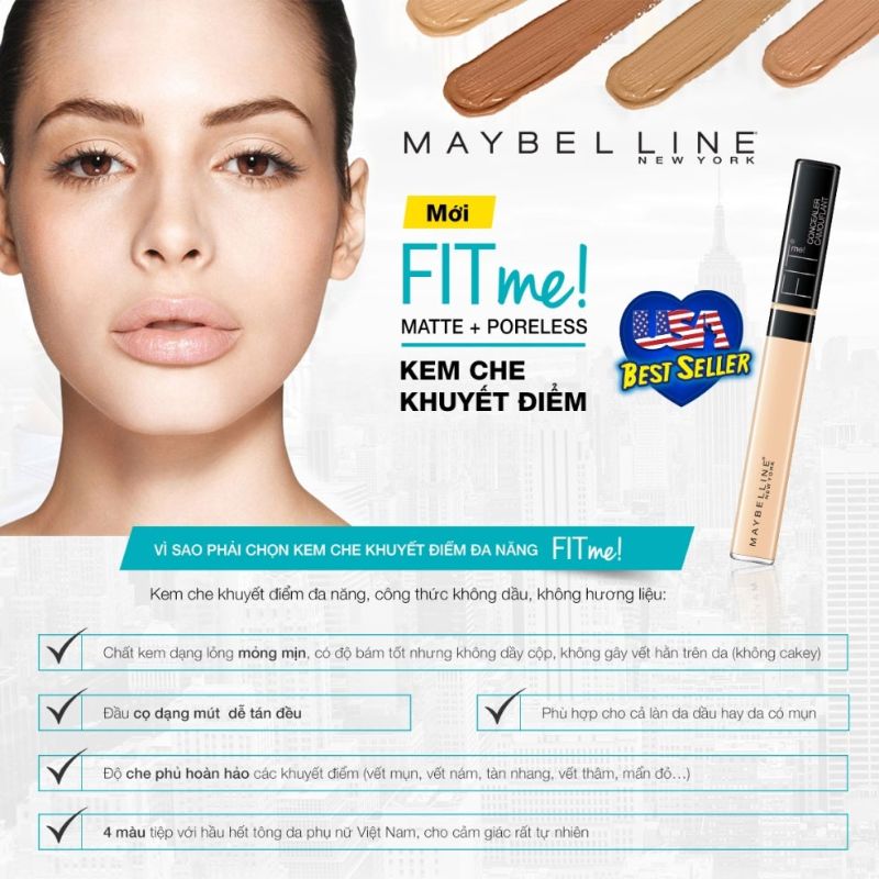Kem Che Khuyết Điểm Maybelline Mịn Lì 05 Ivory 6.8ml