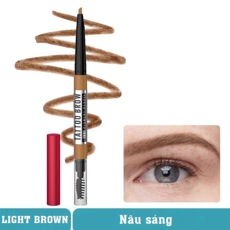 Chì Kẻ Mày Maybelline 36H Tattoo Brow Lâu Trôi  0.25g -  03 Nâu Sáng