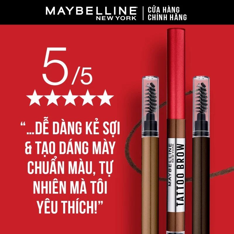 Chì Kẻ Mày Maybelline 36H Tattoo Brow Lâu Trôi 0.25g - 02 Nâu Tự Nhiên