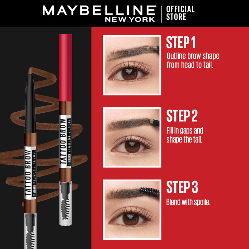 Chì Kẻ Mày Maybelline 36H Tattoo Brow Lâu Trôi 0.25g - 02 Nâu Tự Nhiên