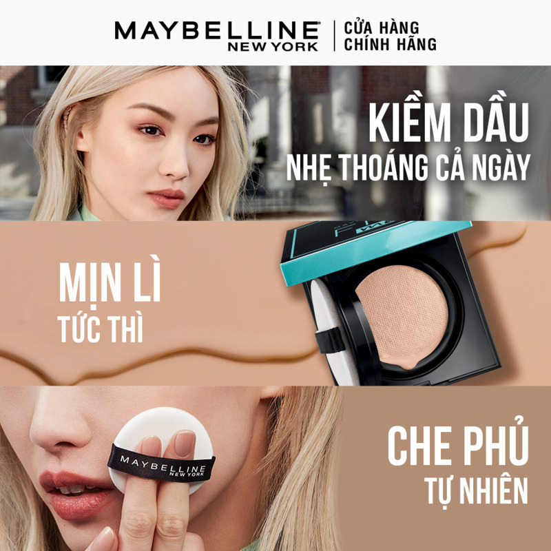 Phấn Nước Maybelline Fit Me Matte+Poreless Oil Control Cushion  Mịn Nhẹ Kiềm Dầu - 128 Warm Nude 14g