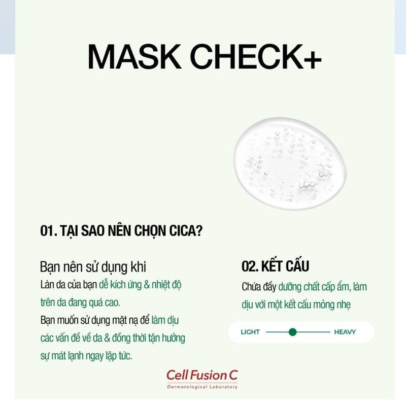 Mặt Nạ Cell Fusion C Cica Cooling Làm Dịu Da Ngăn Ngừa Mụn 27g 1 Miếng