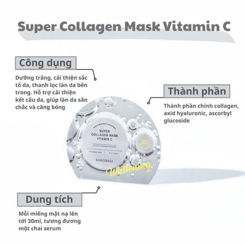 Mặt Nạ Banobagi Super Collagen Mask Vitamin C Whitening Sáng Da 30g