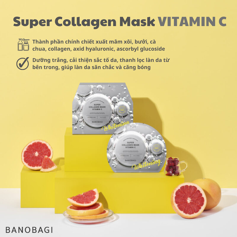 Mặt Nạ Banobagi Super Collagen Mask Vitamin C Whitening Sáng Da 30g