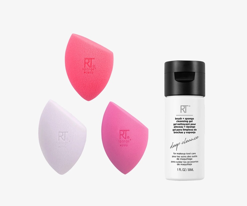 Bộ Sản Phẩm 3 Bông Mút Real Techniques Và Vệ Sinh Cọ Mút