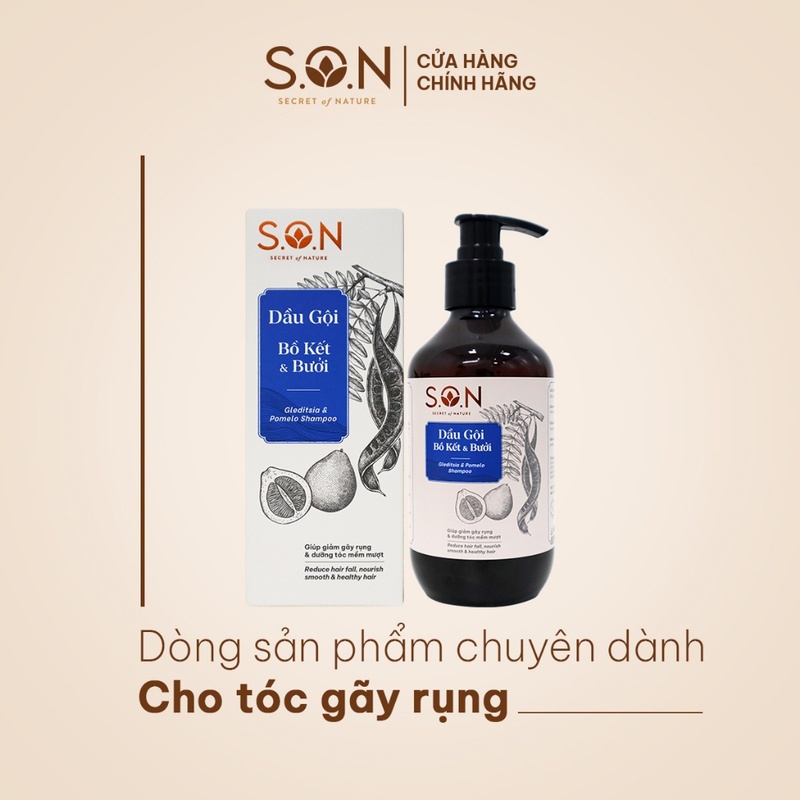 Dầu Gội S.O.N Bồ Kết & Bưởi Giảm Gãy Rụng Tóc, Giảm Gàu, Dưỡng Tóc 450ml