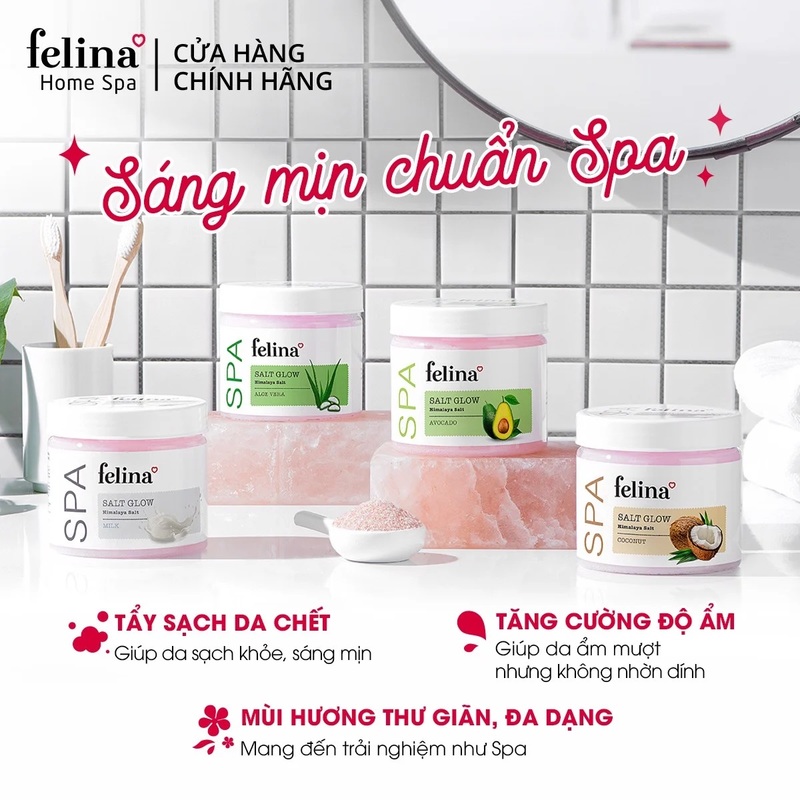 Muối Tắm Tẩy Da Chết Felina 500g - Bơ