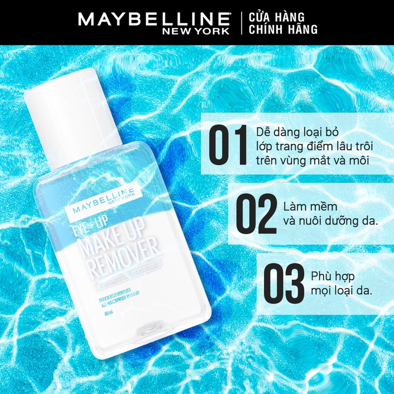 Nước Tẩy Trang Mắt Môi Maybelline Eye Lip Make Up Remover 40ml