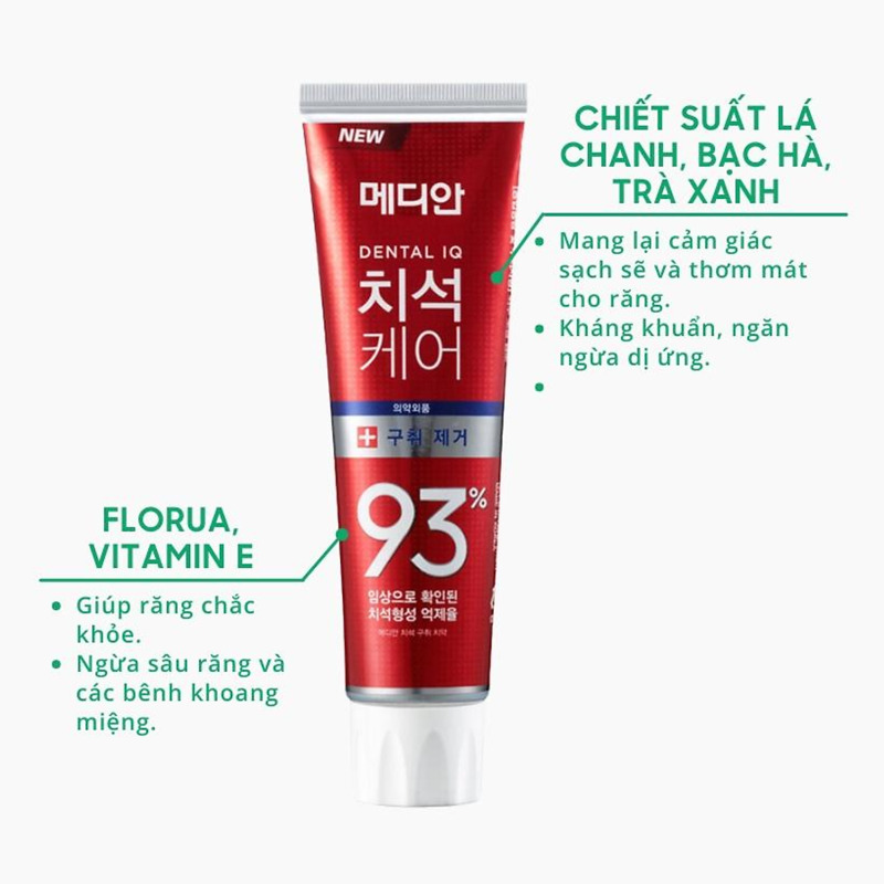 Kem Đánh Răng Median Dental IQ Ngừa Hôi Miệng Màu Đỏ 120g