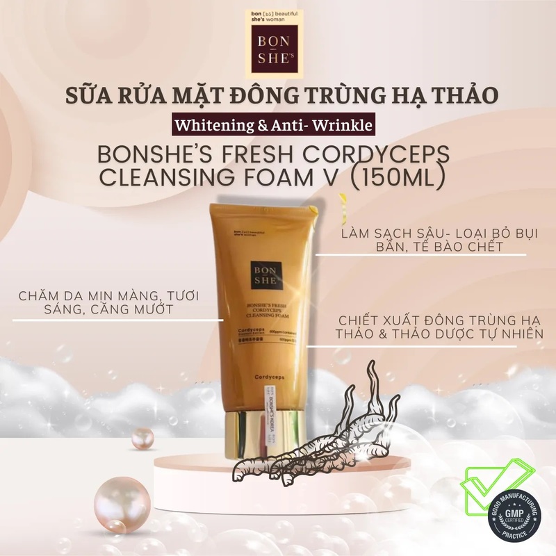 Sửa Rửa Mặt Bonshe's Đông Trùng Hạ Thảo 150ml