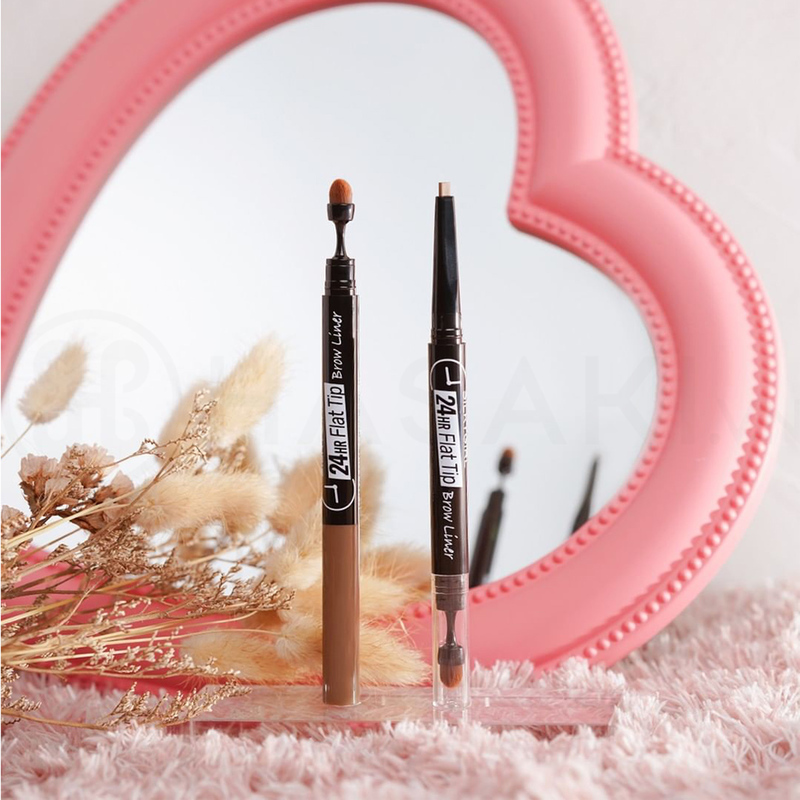 Chì Kẻ Mày Silkygirl Flat Tip Brow Liner Hai Đầu Lâu Trôi 24hr 0.15g - #01 Natural Brown