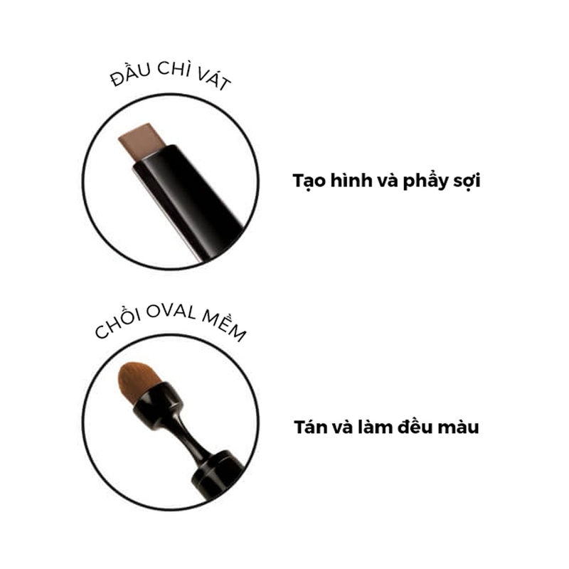 Chì Kẻ Mày Silkygirl Flat Tip Brow Liner Hai Đầu Lâu Trôi 24hr 0.15g - #01 Natural Brown