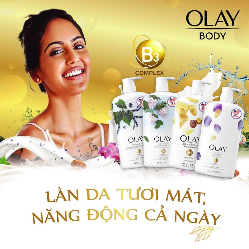 Sữa Tắm Olay Hương Dâu & Bạc Hà 887ml