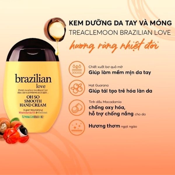 Kem Dưỡng Da Tay Treaclemoon Hand Cream 75ml - Brazilian Love Hương Hoa Quả Nhiệt Đới
