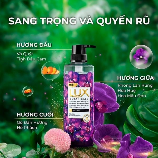 Sữa Tắm Lux Botanicals Hương Phong Lan Quyến Rũ 570g