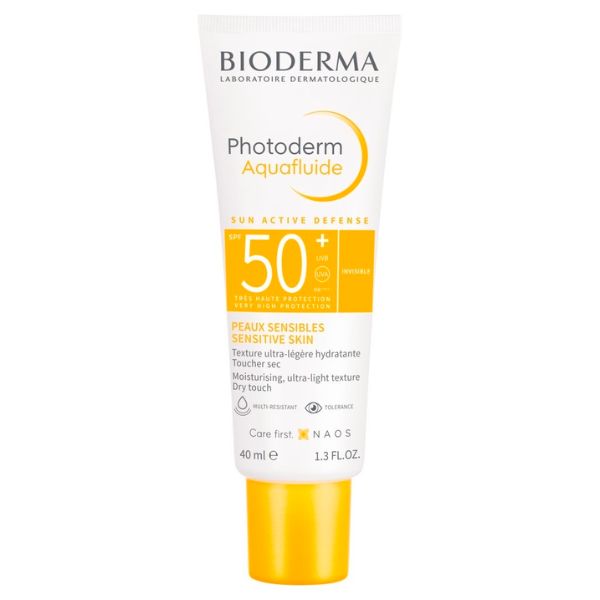 Kem Chống Nắng Bioderma Photoderm MAX Aquafluide SPF 50+  Giảm Bóng Nhờn 40ml (Không Màu) Tặng Sữa Rửa Mặt Dịu Nhẹ 45ml