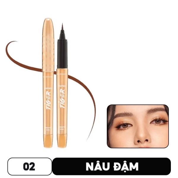 Bút Kẻ Mắt  Lemonade Supertiger Tigereyes Liner Cọ Mảnh Lâu Trôi - Brown