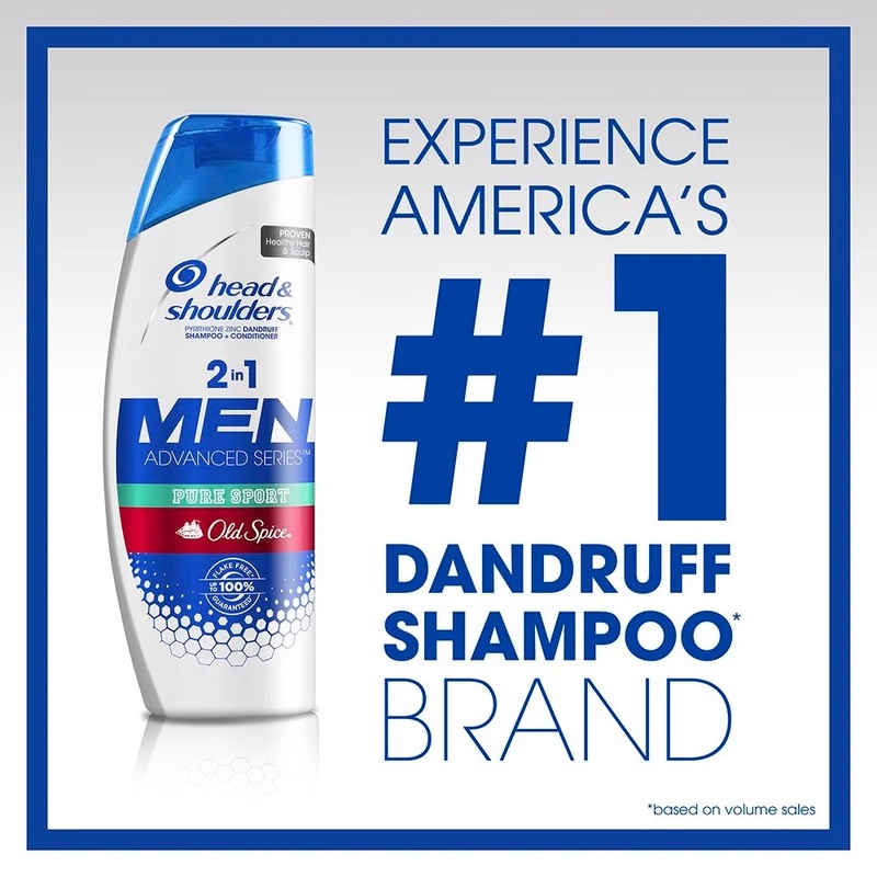 Gội Xả Head & Shoulders Pure Sport 2in1 Dandruff Shampoo + Conditioner For Men Hương Old Spice Nam Tính 930ml 