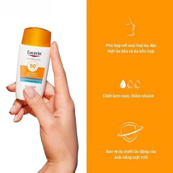 Kem Chống Nắng Eucerin Hydro Protect Ultra Light Fluid SPF 50+ 50ml