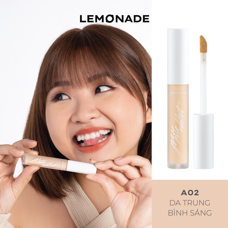 Che Khuyết Điểm Lemonade Matte Addict Concealer 3g - A02 Da Trung Bình Sáng