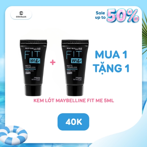 Kem Lót Maybelline Fit Me Primer Matte+Poreless SPF 20 Kiềm Dầu Ngăn Xuống Tông 5ml