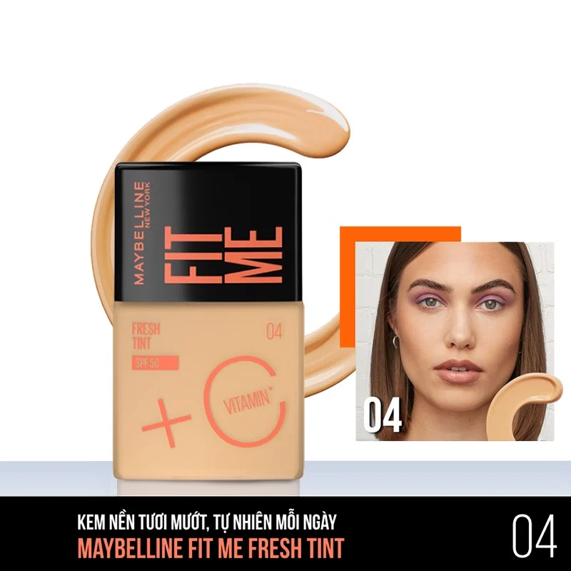 Kem Nền Maybelline Fit Me Foundation Fresh Tint SPF50 Sáng Da, Chống Nắng 30ml - 04