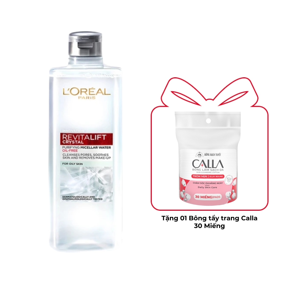 Nước Tẩy Trang Loreal Revitalift Crystal Đa Năng 3in1 Kiềm Dầu 400ml