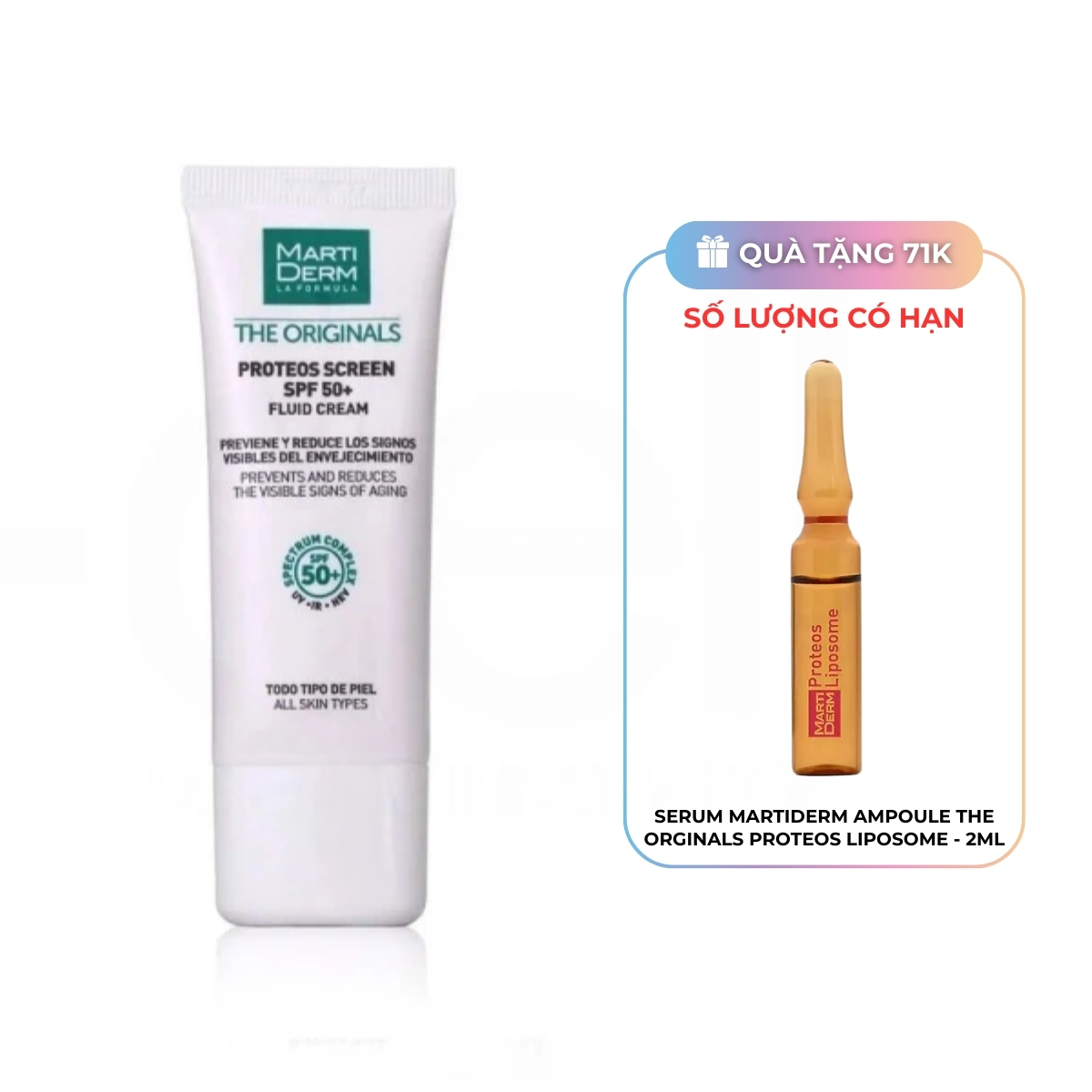 Kem Chống Nắng MartiDerm The Originals Proteos Screen SPF50+