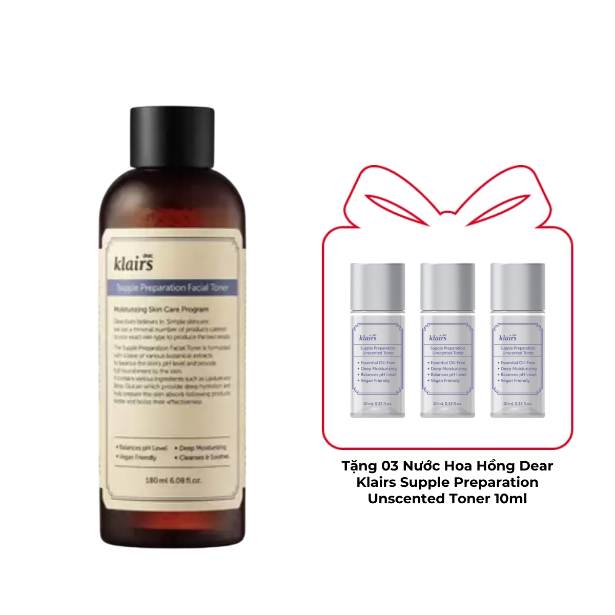 Nước Hoa Hồng Klairs Supple Preparation Facial Toner Có Mùi 180ml