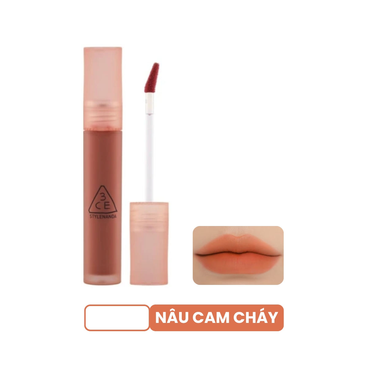 Son Kem 3CE Blur Water Tint Bake Beige Lì Mềm Mượt Môi 4.6g