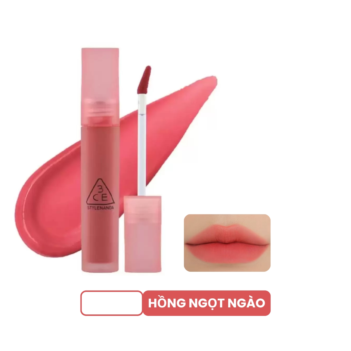 Son Kem 3CE Blur Water Tint Lì Mềm Mượt Môi 4.6g - Pink Guava