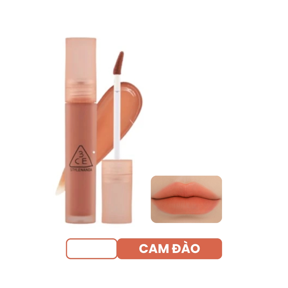 Son Kem 3CE Blur Water Tint Lì Mềm Mượt Môi 4.6g - More Peach